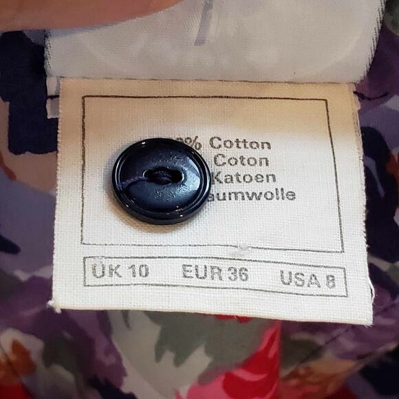 Vintage Laura Ashley Sun Dress Floral Sleeveless Cotton Size 8 Garden Party - Picture 11 of 12